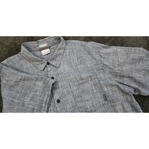 Columbia Under Exposure Mens XL Blue Button Down‎ Short Sleeve Regular Fit Shirt